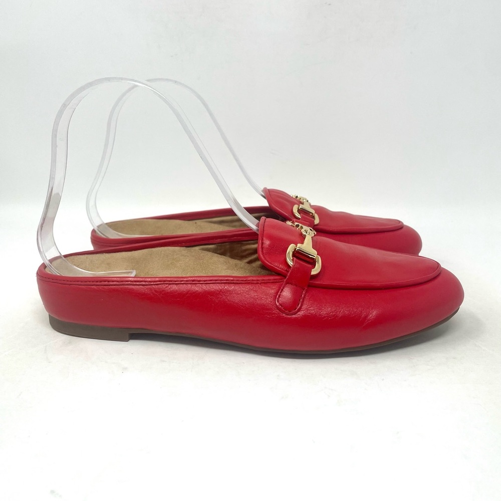 Vionic Red Leather Clogs with Gold Accent